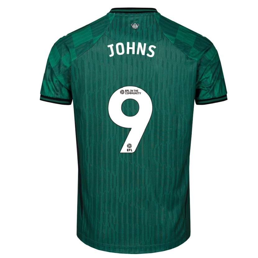 Danxen Niño Camiseta Carly Johns #9 Verde Negro 2ª Equipación 2025/26 La Camisa