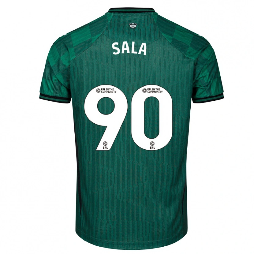 Danxen Niño Camiseta Joel Sala #90 Verde Negro 2ª Equipación 2025/26 La Camisa