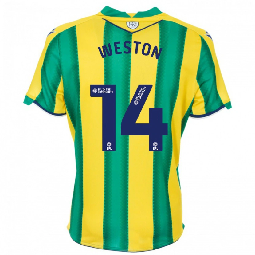 Danxen Niño Camiseta Steph Weston #14 Amarillo Verde 2ª Equipación 2025/26 La Camisa