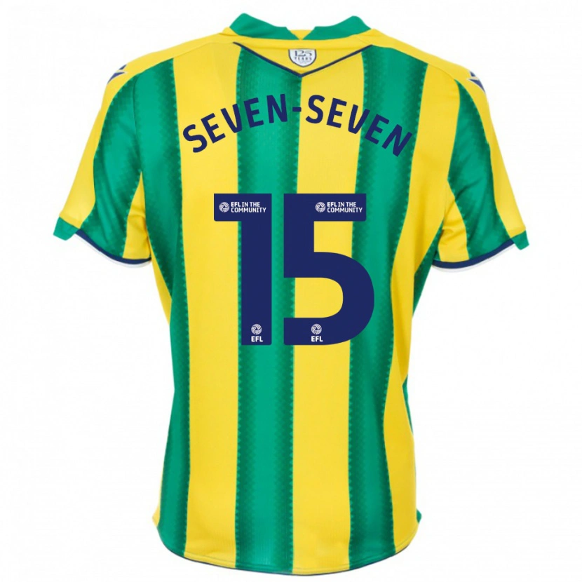 Danxen Niño Camiseta Justin Seven-Seven #15 Amarillo Verde 2ª Equipación 2025/26 La Camisa