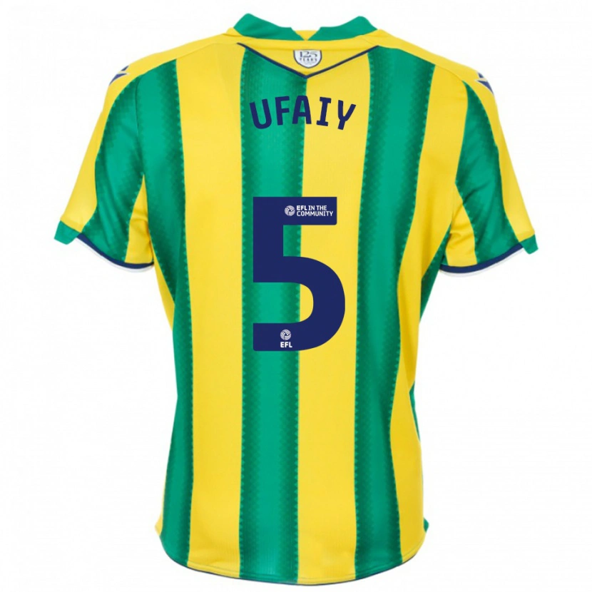Danxen Niño Camiseta Kevin Ufaiy #5 Amarillo Verde 2ª Equipación 2025/26 La Camisa