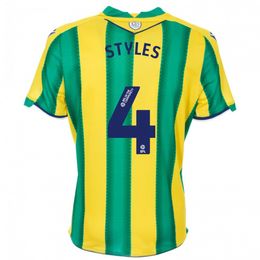 Danxen Niño Camiseta Callum Styles #4 Amarillo Verde 2ª Equipación 2025/26 La Camisa