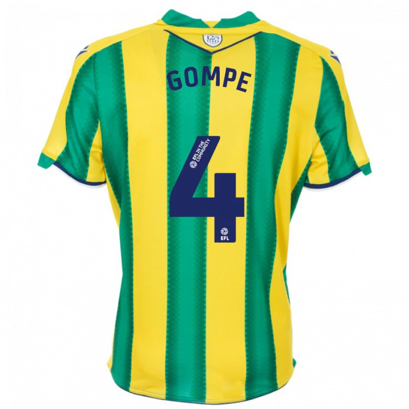 Danxen Niño Camiseta Shane Gompe #4 Amarillo Verde 2ª Equipación 2025/26 La Camisa