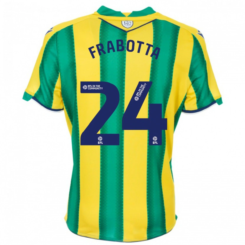 Danxen Niño Camiseta Gianluca Frabotta #24 Amarillo Verde 2ª Equipación 2025/26 La Camisa