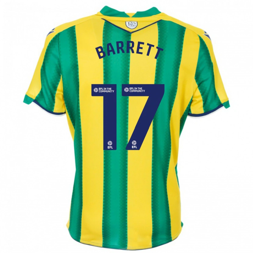 Danxen Niño Camiseta Josh Barrett #17 Amarillo Verde 2ª Equipación 2025/26 La Camisa