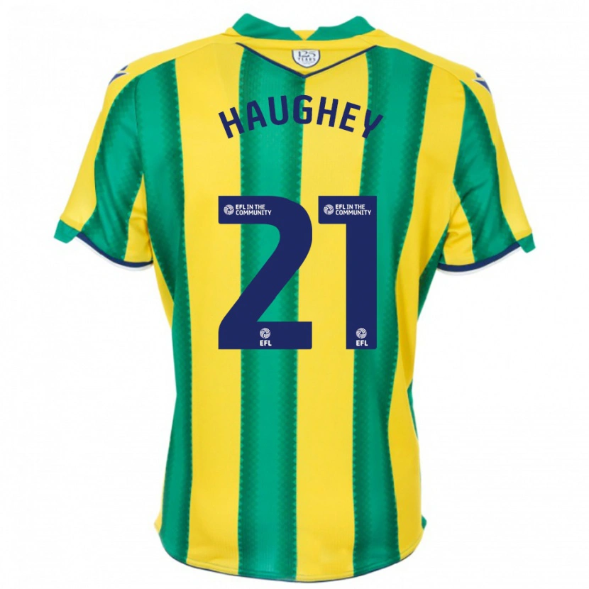 Danxen Niño Camiseta Ella Haughey #21 Amarillo Verde 2ª Equipación 2025/26 La Camisa