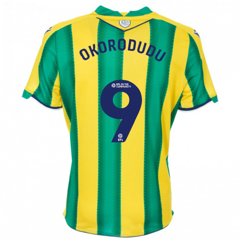 Danxen Niño Camiseta Adam Okorodudu #9 Amarillo Verde 2ª Equipación 2025/26 La Camisa