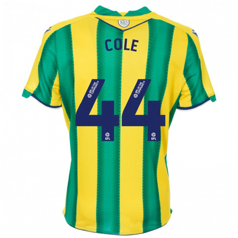 Danxen Niño Camiseta Devante Cole #44 Amarillo Verde 2ª Equipación 2025/26 La Camisa