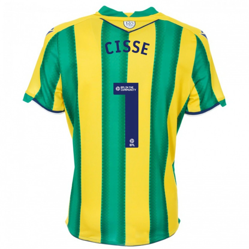 Danxen Niño Camiseta Ben Cisse #1 Amarillo Verde 2ª Equipación 2025/26 La Camisa