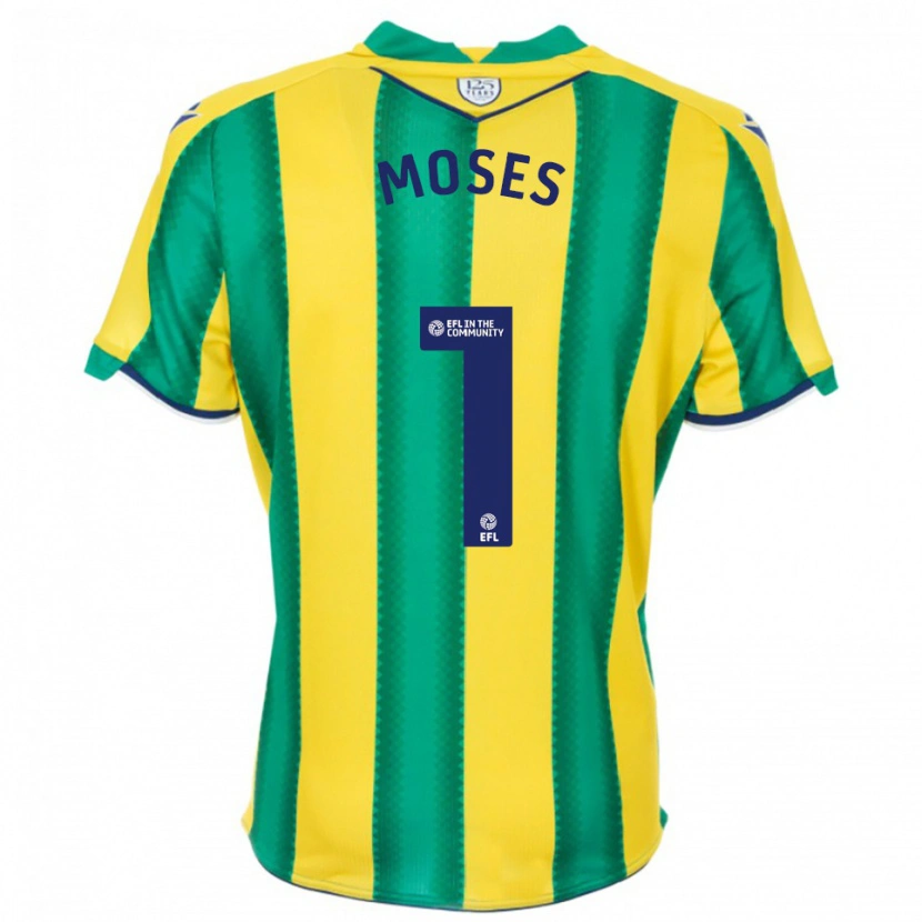 Danxen Niño Camiseta Maxwell Moses #1 Amarillo Verde 2ª Equipación 2025/26 La Camisa