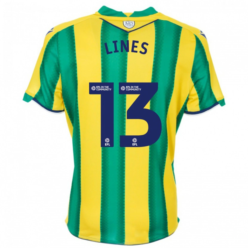 Danxen Niño Camiseta Jack Lines #13 Amarillo Verde 2ª Equipación 2025/26 La Camisa