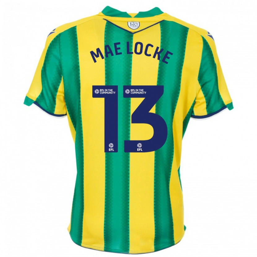 Danxen Niño Camiseta Ellie Mae Locke #13 Amarillo Verde 2ª Equipación 2025/26 La Camisa