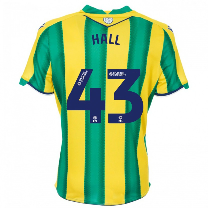 Danxen Niño Camiseta Reece Hall #43 Amarillo Verde 2ª Equipación 2025/26 La Camisa