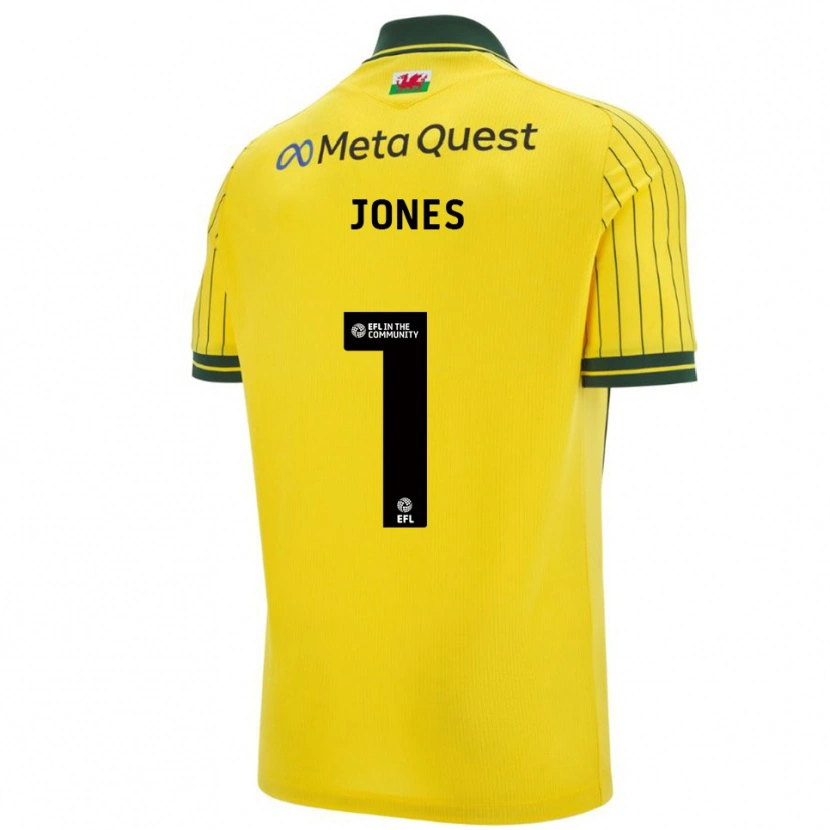Danxen Niño Camiseta Elliott Jones #1 Amarillo Verde 2ª Equipación 2025/26 La Camisa