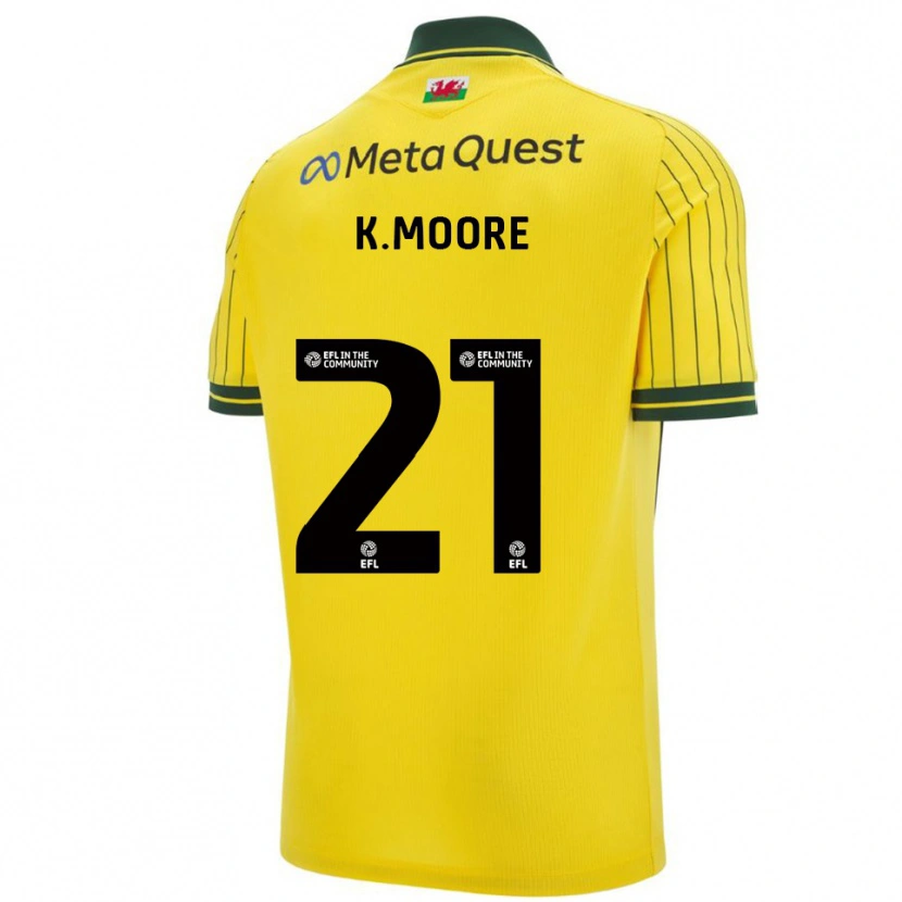 Danxen Niño Camiseta Kieffer Moore #21 Amarillo Verde 2ª Equipación 2025/26 La Camisa