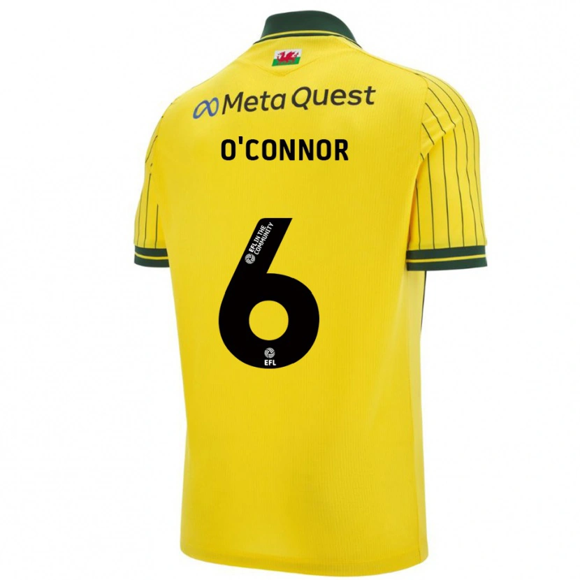 Danxen Niño Camiseta Thomas O'connor #6 Amarillo Verde 2ª Equipación 2025/26 La Camisa