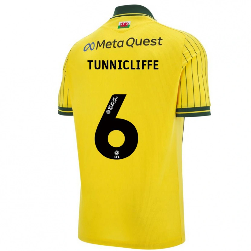 Danxen Niño Camiseta Jordan Tunnicliffe #6 Amarillo Verde 2ª Equipación 2025/26 La Camisa