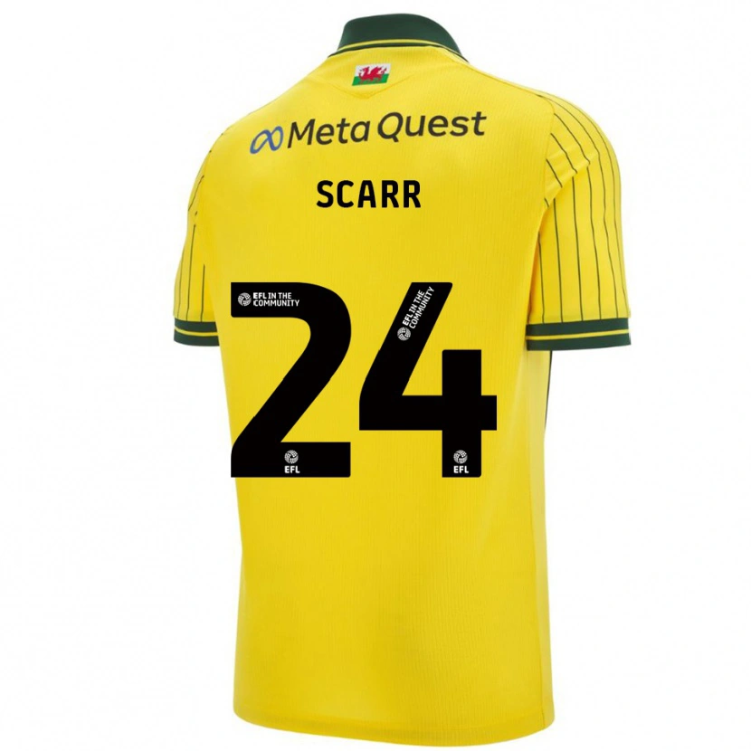Danxen Niño Camiseta Dan Scarr #24 Amarillo Verde 2ª Equipación 2025/26 La Camisa