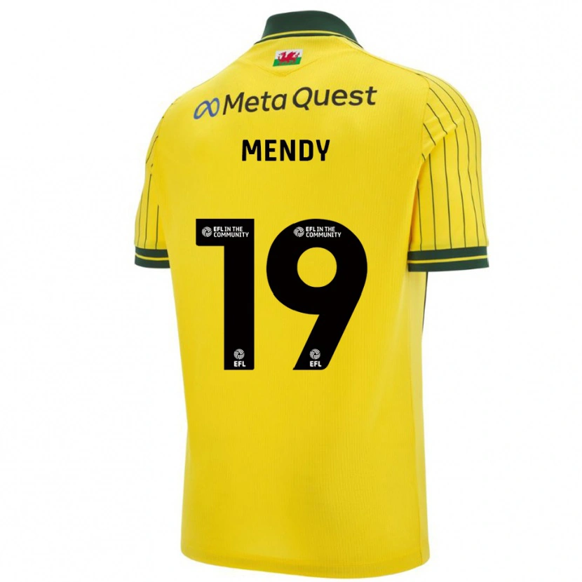 Danxen Niño Camiseta Jacob Mendy #19 Amarillo Verde 2ª Equipación 2025/26 La Camisa
