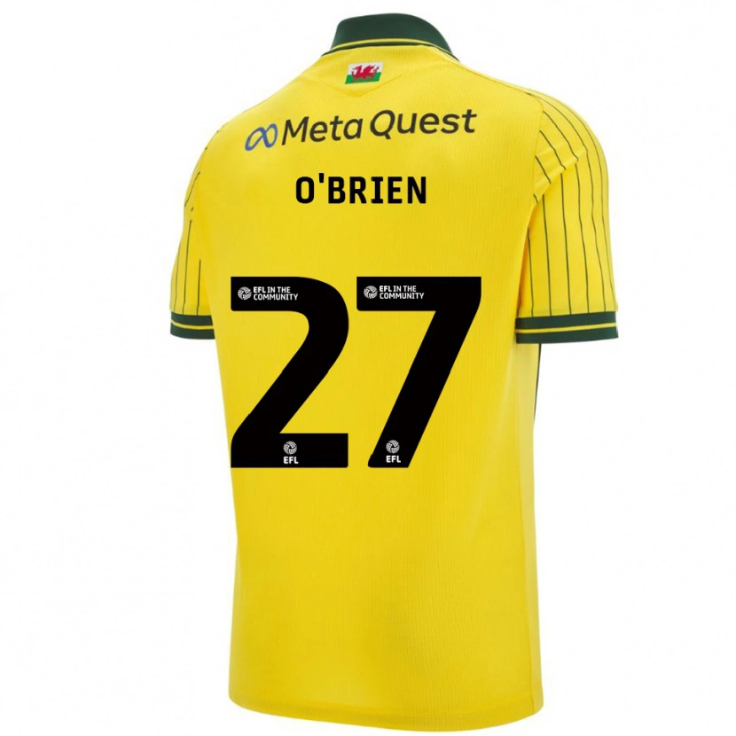 Danxen Niño Camiseta Lewis O'brien #27 Amarillo Verde 2ª Equipación 2025/26 La Camisa