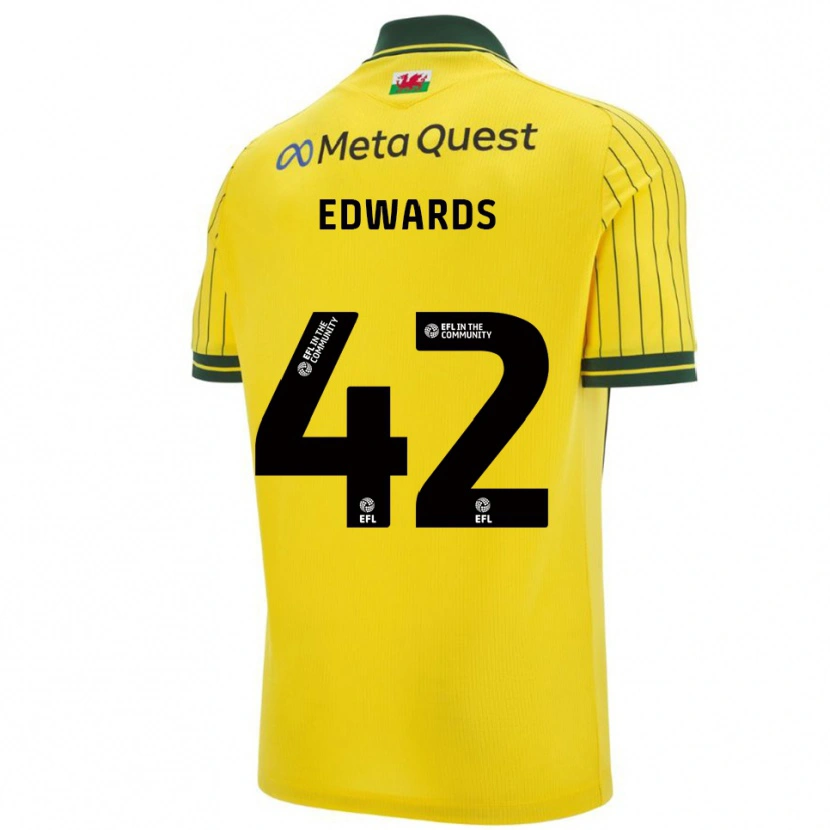Danxen Niño Camiseta Callum Edwards #42 Amarillo Verde 2ª Equipación 2025/26 La Camisa