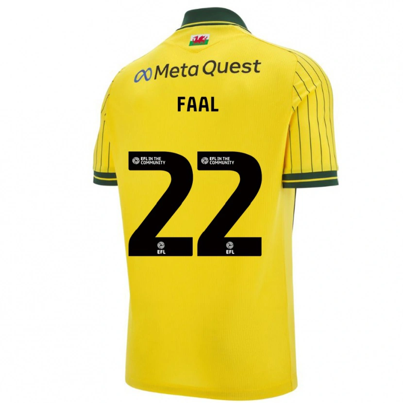 Danxen Niño Camiseta Mo Faal #22 Amarillo Verde 2ª Equipación 2025/26 La Camisa