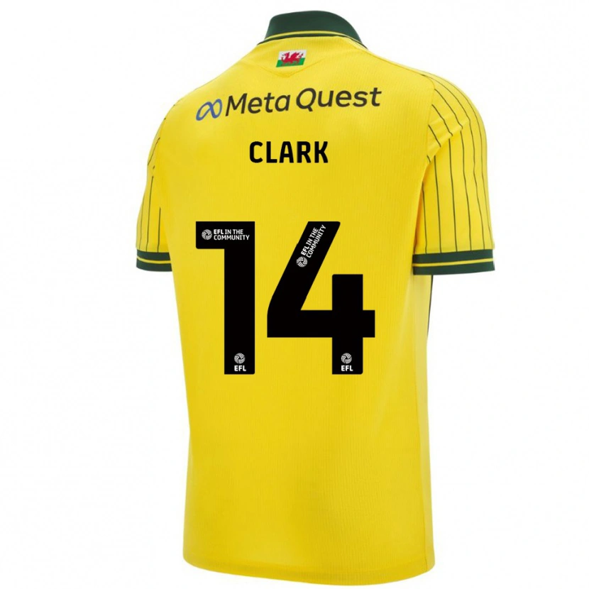 Danxen Niño Camiseta Nat Clark #14 Amarillo Verde 2ª Equipación 2025/26 La Camisa