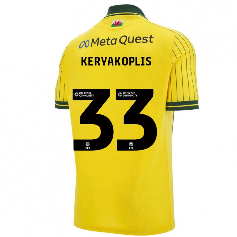 Danxen Niño Camiseta Hannah Keryakoplis #33 Amarillo Verde 2ª Equipación 2025/26 La Camisa