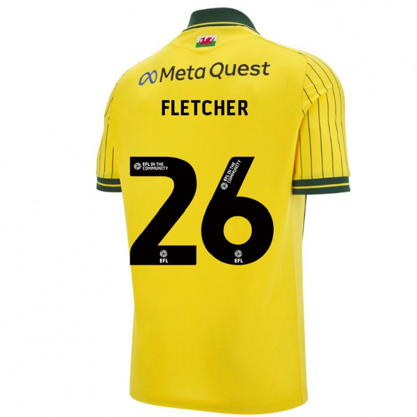 Danxen Niño Camiseta Steven Fletcher #26 Amarillo Verde 2ª Equipación 2025/26 La Camisa