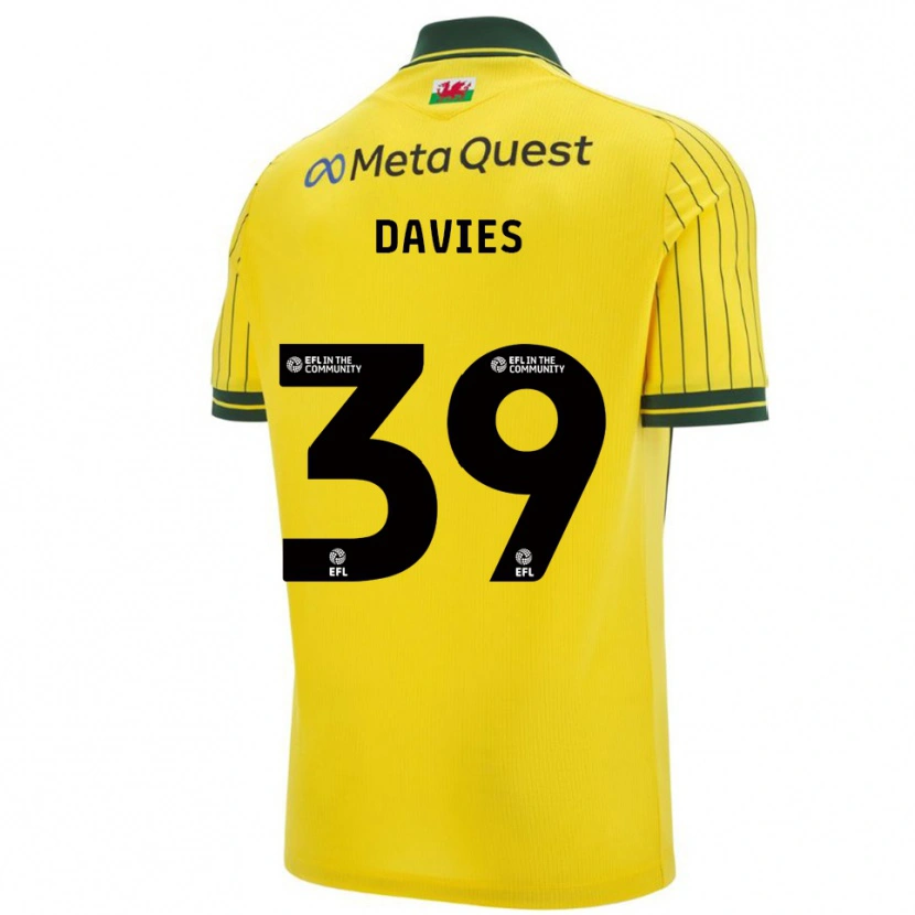 Danxen Niño Camiseta Daniel Davies #39 Amarillo Verde 2ª Equipación 2025/26 La Camisa