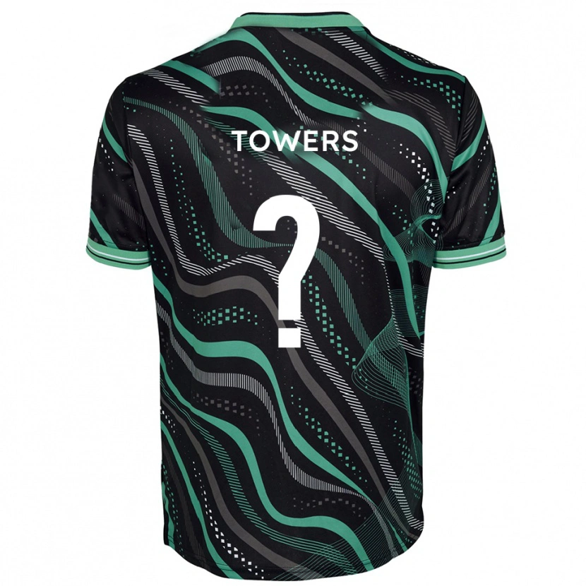 Danxen Niño Camiseta Reuben Towers #0 Negro Verde 2ª Equipación 2025/26 La Camisa