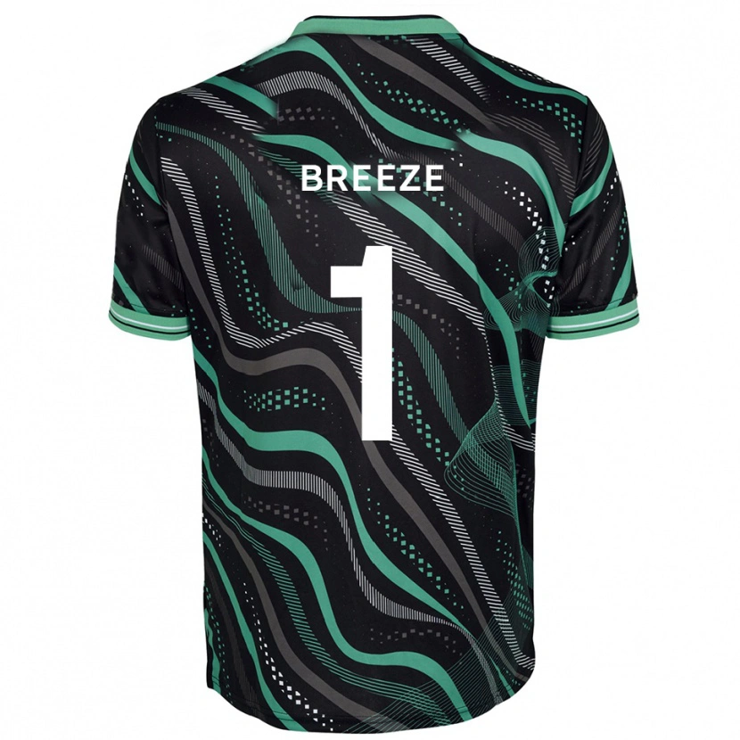 Danxen Niño Camiseta Gabriel Breeze #1 Negro Verde 2ª Equipación 2025/26 La Camisa
