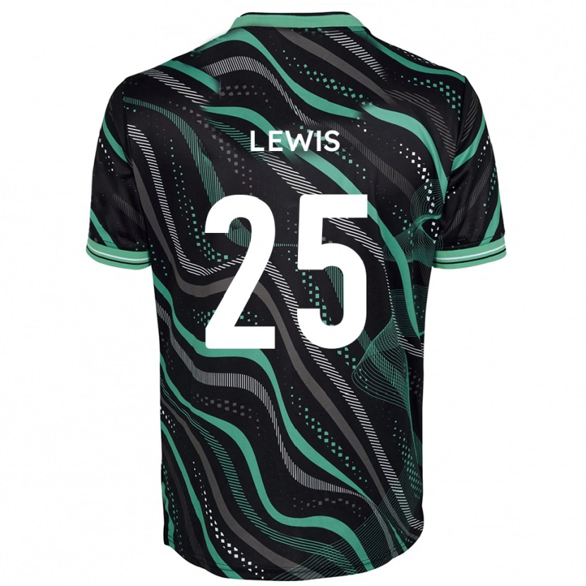 Danxen Niño Camiseta Harry Lewis #25 Negro Verde 2ª Equipación 2025/26 La Camisa