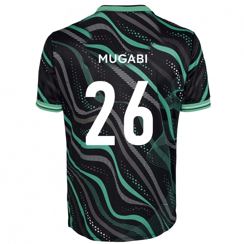 Danxen Niño Camiseta Bevis Mugabi #26 Negro Verde 2ª Equipación 2025/26 La Camisa