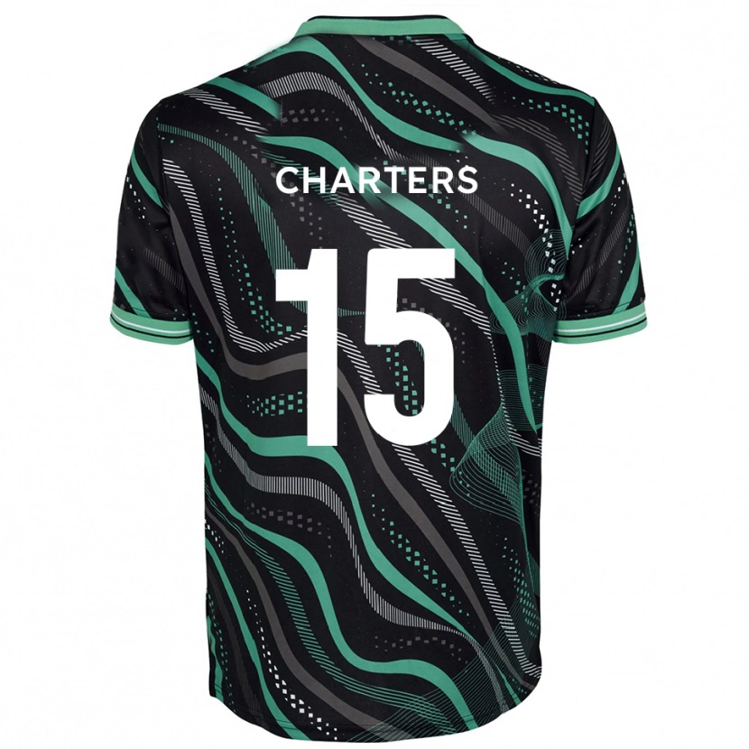 Danxen Niño Camiseta Taylor Charters #15 Negro Verde 2ª Equipación 2025/26 La Camisa