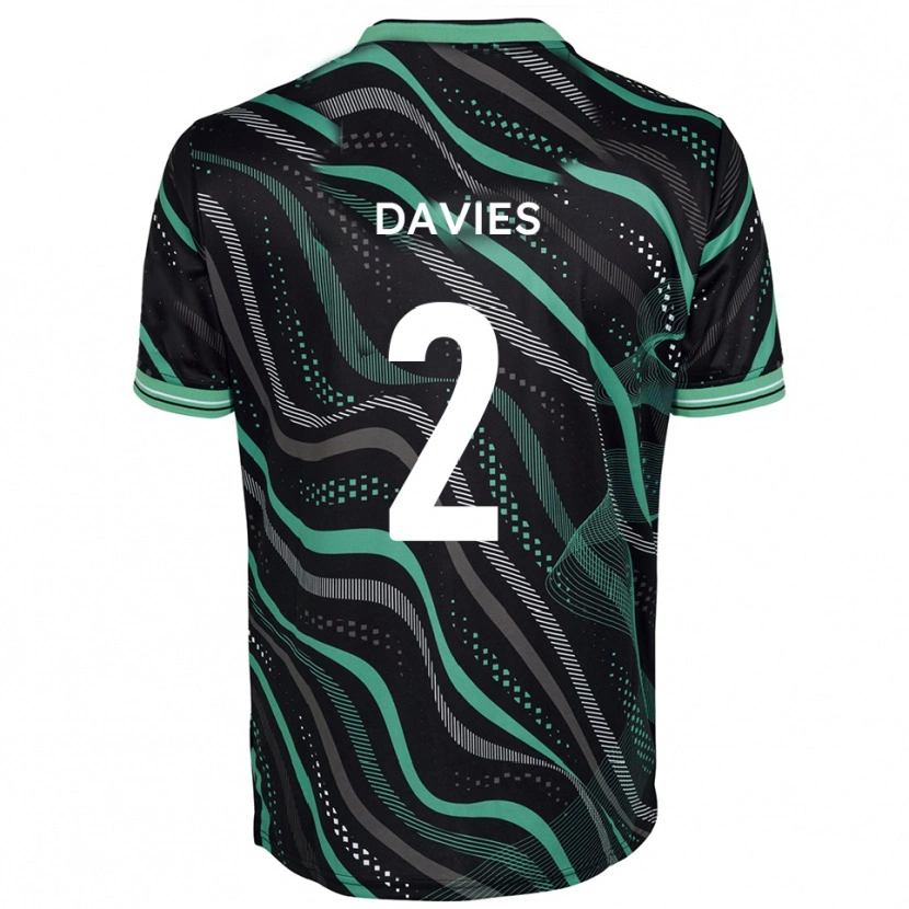 Danxen Niño Camiseta Archie Davies #2 Negro Verde 2ª Equipación 2025/26 La Camisa