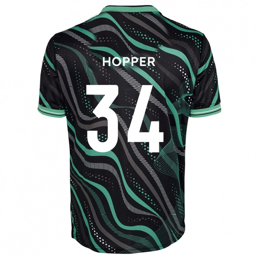 Danxen Niño Camiseta Dan Hopper #34 Negro Verde 2ª Equipación 2025/26 La Camisa