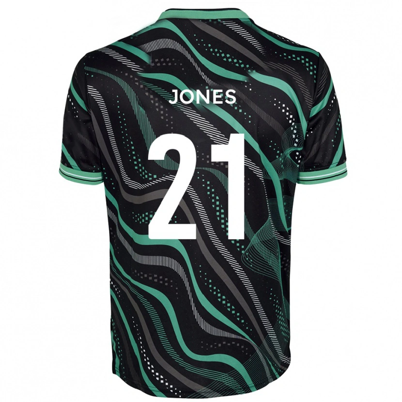 Danxen Niño Camiseta Jordan Jones #21 Negro Verde 2ª Equipación 2025/26 La Camisa