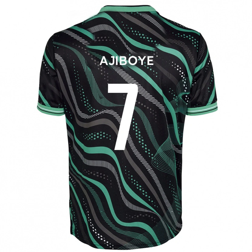 Danxen Niño Camiseta David Ajiboye #7 Negro Verde 2ª Equipación 2025/26 La Camisa