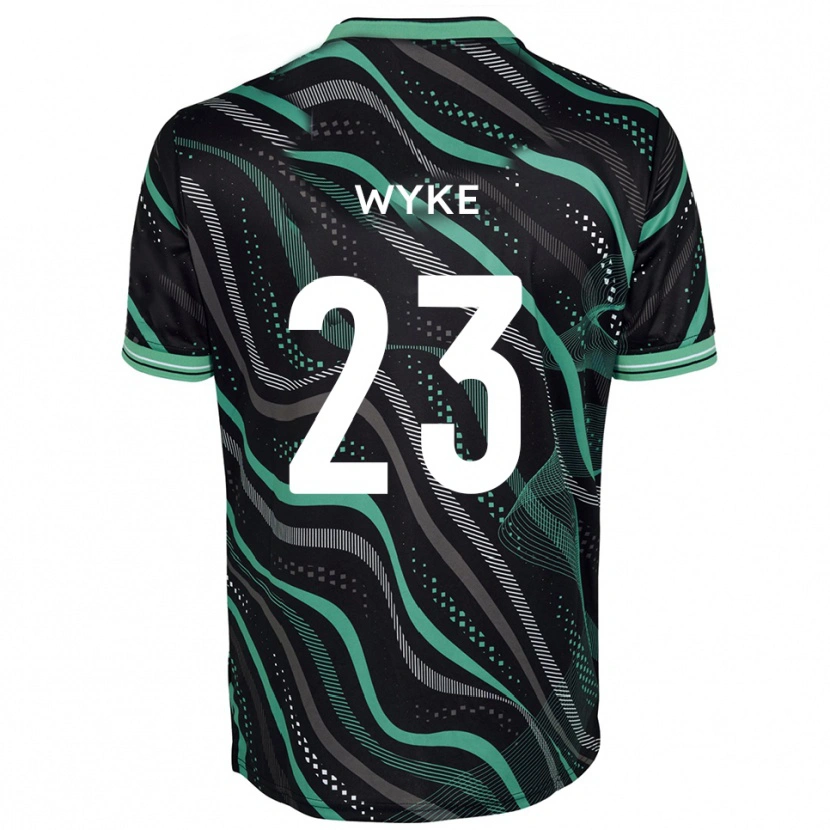 Danxen Niño Camiseta Charlie Wyke #23 Negro Verde 2ª Equipación 2025/26 La Camisa