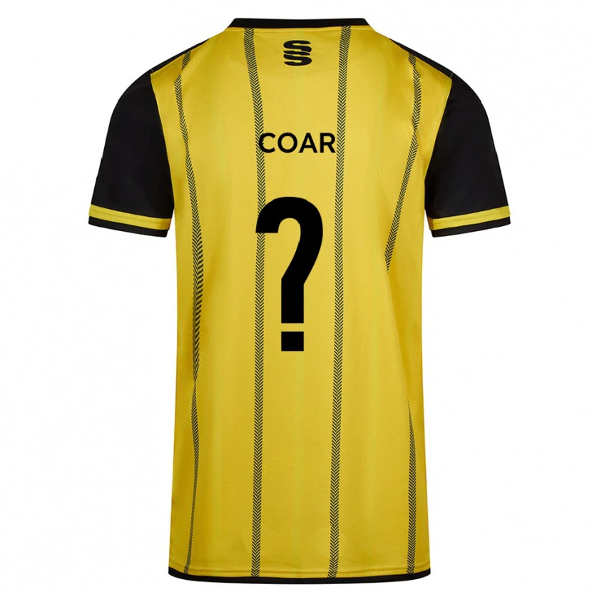 Danxen Niño Camiseta Toby Coar #0 Amarillo Negro 2ª Equipación 2025/26 La Camisa