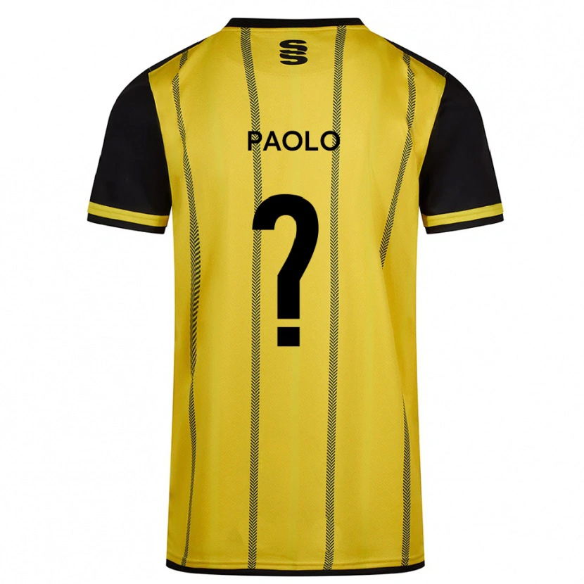Danxen Niño Camiseta Paolo Mariani #0 Amarillo Negro 2ª Equipación 2025/26 La Camisa
