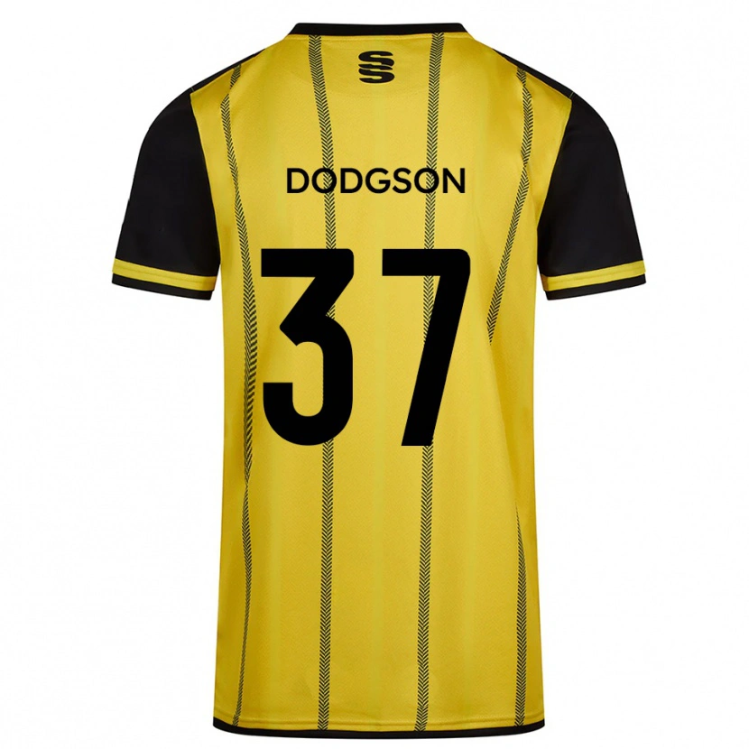 Danxen Niño Camiseta Ewan Dodgson #37 Amarillo Negro 2ª Equipación 2025/26 La Camisa