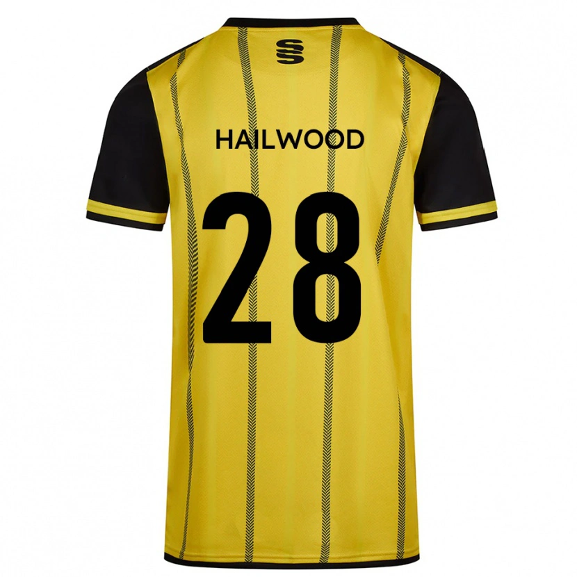 Danxen Niño Camiseta Jesse Hailwood #28 Amarillo Negro 2ª Equipación 2025/26 La Camisa