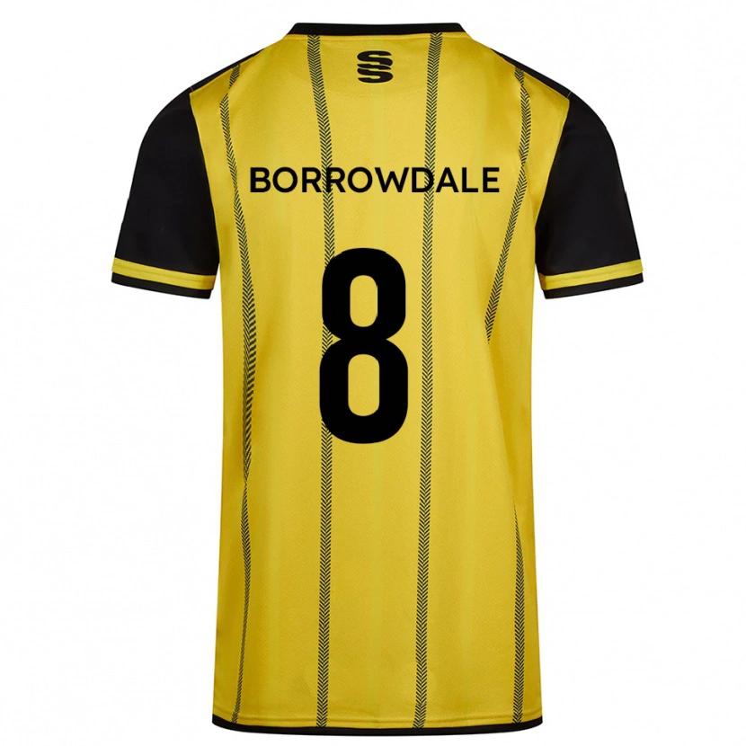 Danxen Niño Camiseta Imogen Borrowdale #8 Amarillo Negro 2ª Equipación 2025/26 La Camisa