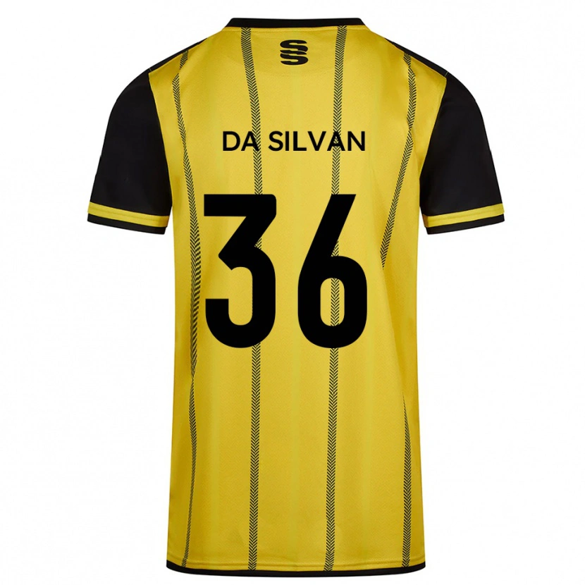 Danxen Niño Camiseta Elisaro Da Silvan #36 Amarillo Negro 2ª Equipación 2025/26 La Camisa