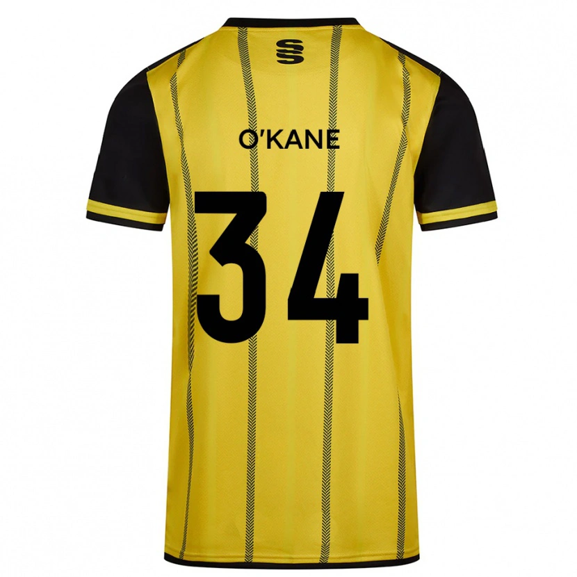 Danxen Niño Camiseta Taelor O'kane #34 Amarillo Negro 2ª Equipación 2025/26 La Camisa