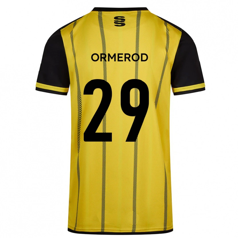 Danxen Niño Camiseta Danny Ormerod #29 Amarillo Negro 2ª Equipación 2025/26 La Camisa