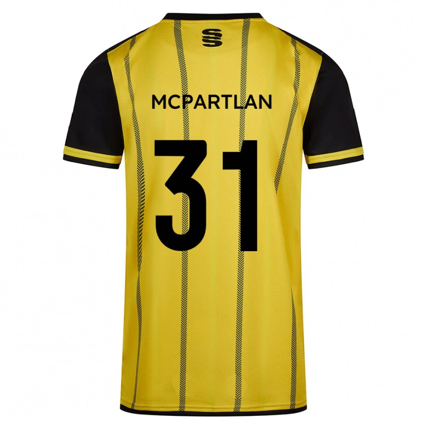 Danxen Niño Camiseta Cian Mcpartlan #31 Amarillo Negro 2ª Equipación 2025/26 La Camisa