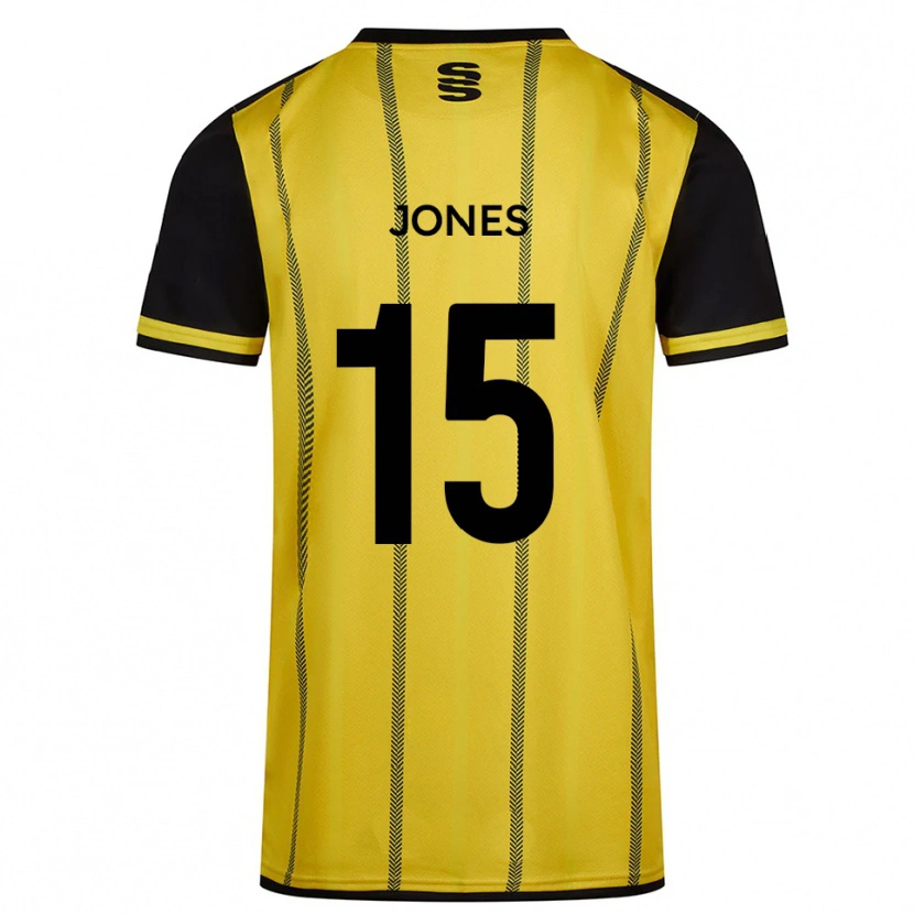 Danxen Niño Camiseta Kieran Jones #15 Amarillo Negro 2ª Equipación 2025/26 La Camisa
